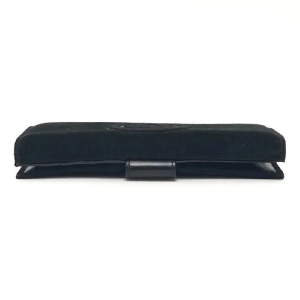 GUCCI Old Gucci Interlocking G Long Wallet Flap Long Wallet Suede/Enamel Black - Picture 5 of 15